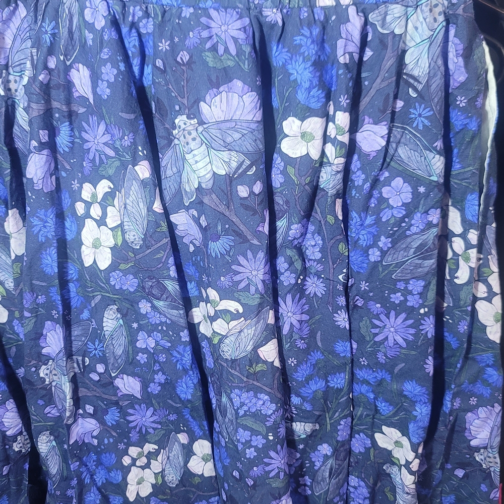 Navy Cicada Symphony Midi Skirt - Picture 3 of 8